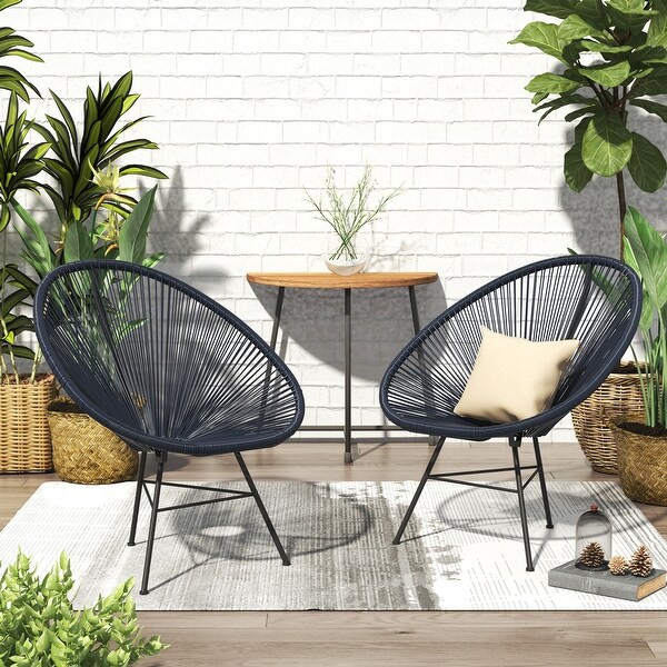 Corvus Sarcelles Acapulco Modern Wicker Bistro Chairs(Set of 2)