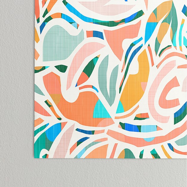 Evamatise Tropical Cutout Shapes In Mint Poster Society6