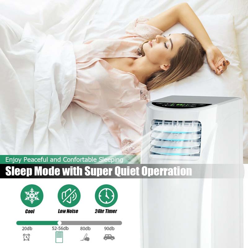 3-in-1 8000 BTU Portable Air Conditioner Cooler Fan with Dehumidifier Function & Sleep Mode