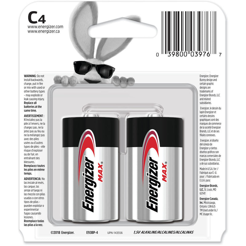 BATTERY ALKALINE C 4PK