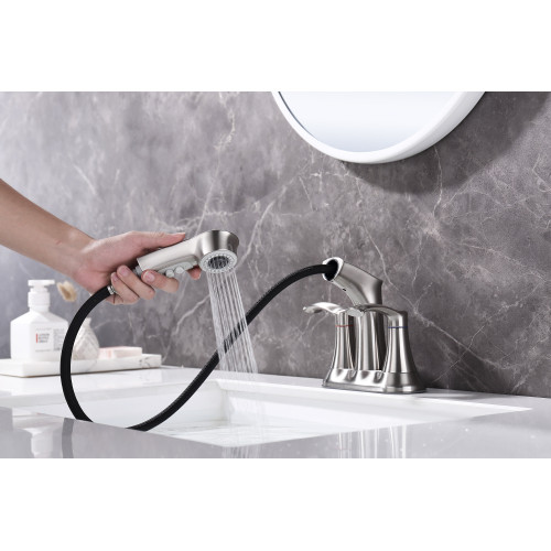 Bathroom Faucets for Sink 3 Hole  Brushed Nickel B...