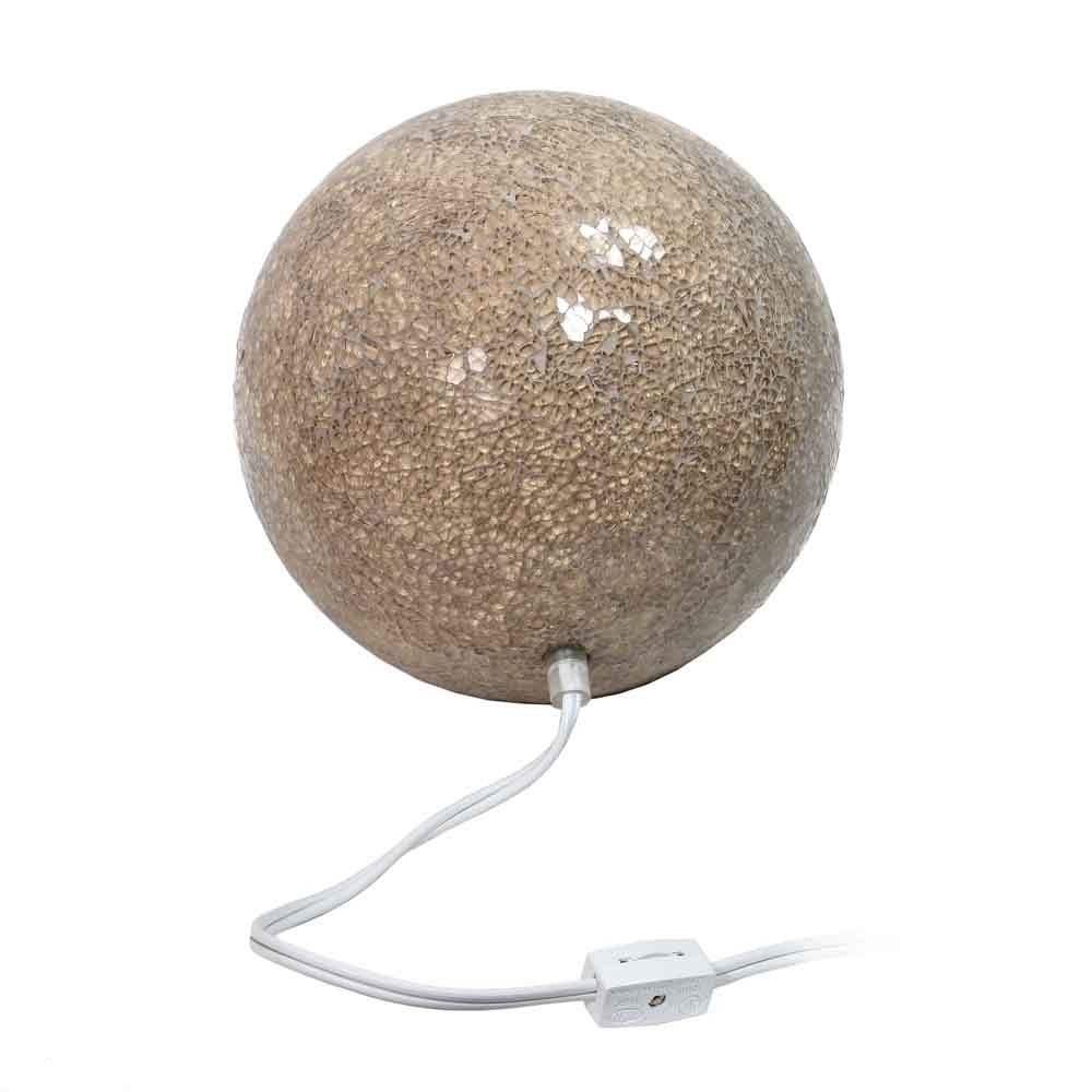 Simple Designs 1 Light Mosaic Stone Ball Table Lamp, Champagne