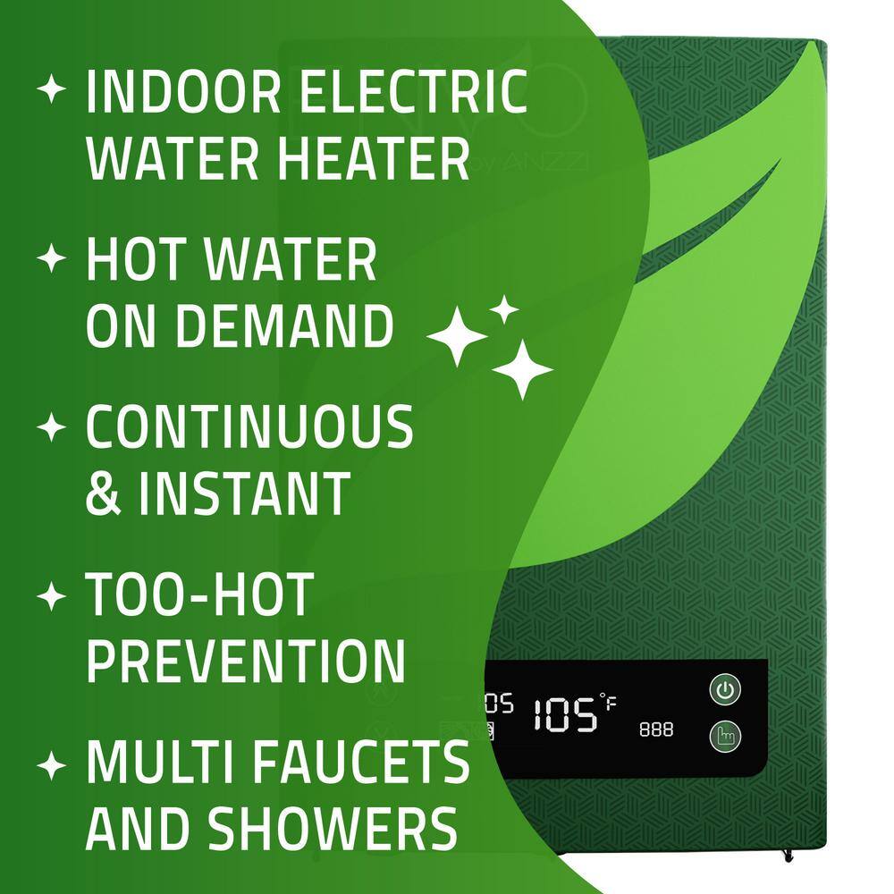 ANZZI WH-AZ027-M3 ENVO Atami 27 kW 4.8 GPM Electric Tankless Water Heater WH-AZ027-M3