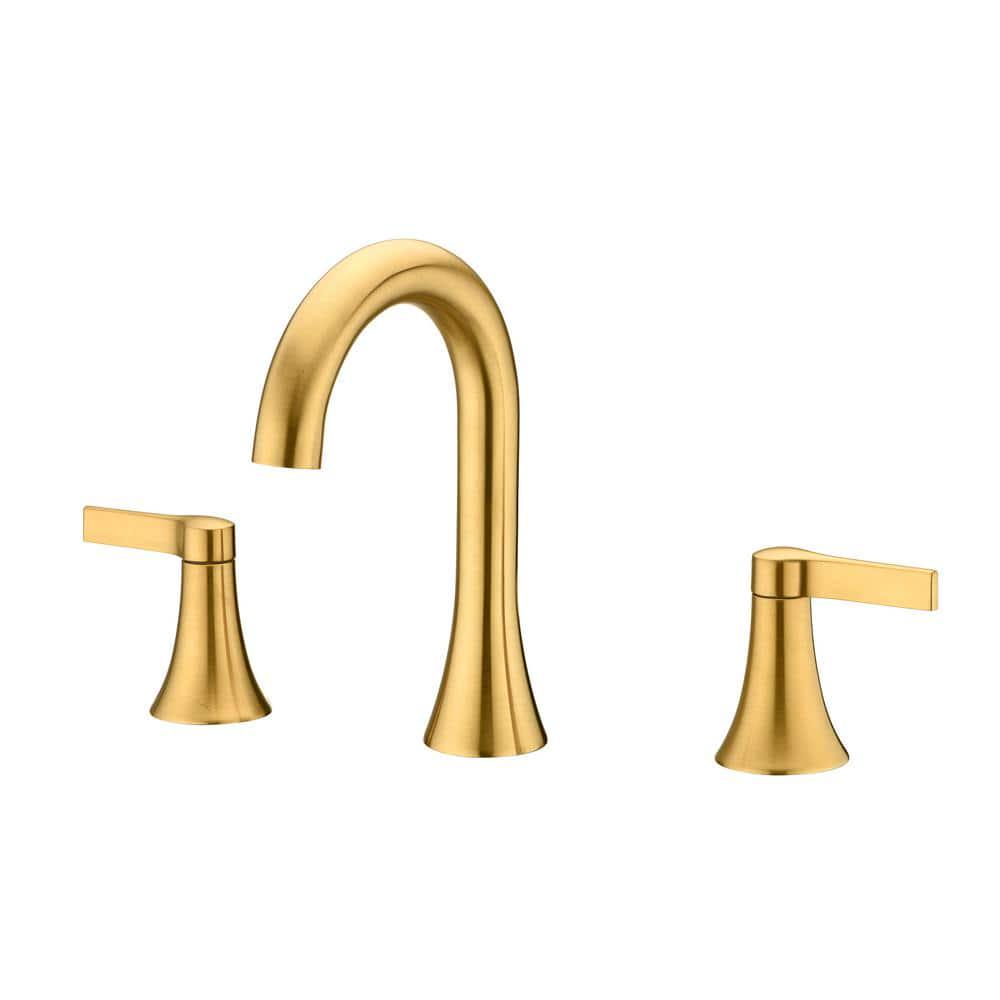 LUXIER Contemporary 8 in Widespread 2Handle Bathroom Faucet in Brushed Gold