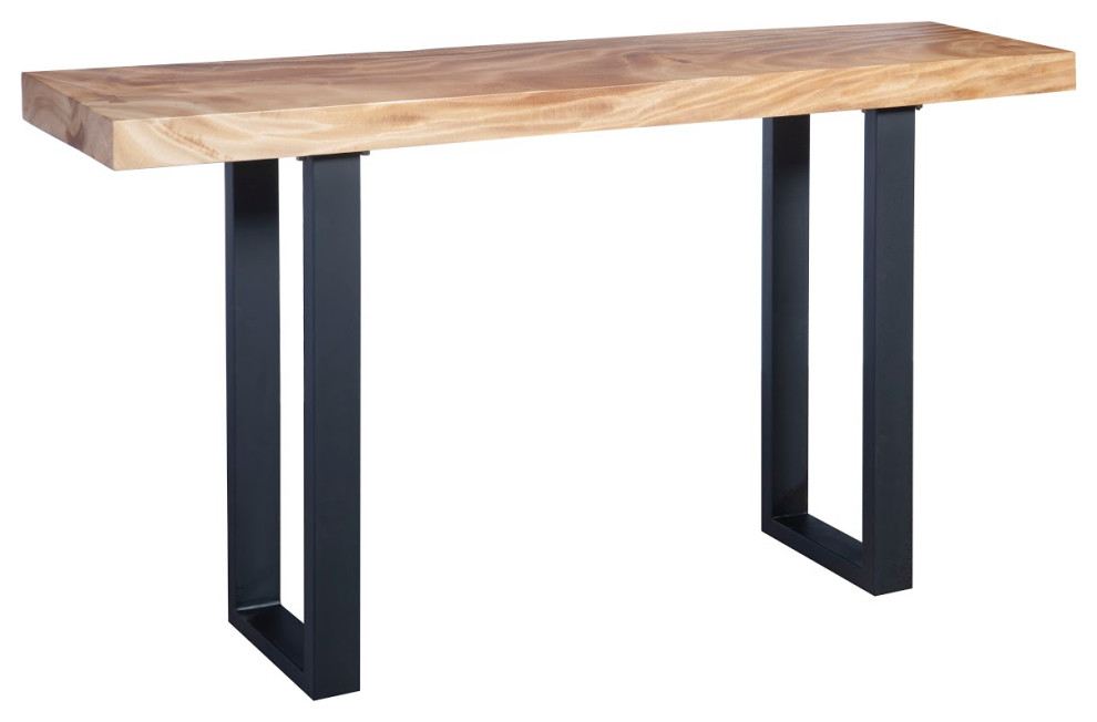 Wood Console Table  Metal U Legs   Rustic   Console Tables   by HedgeApple  Houzz