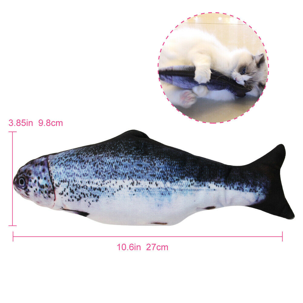 Electric Moving Fish Cat Toy， Realistic Plush Simulation Electric Wagging Fish Cat Toy Catnip Kicker Toys New