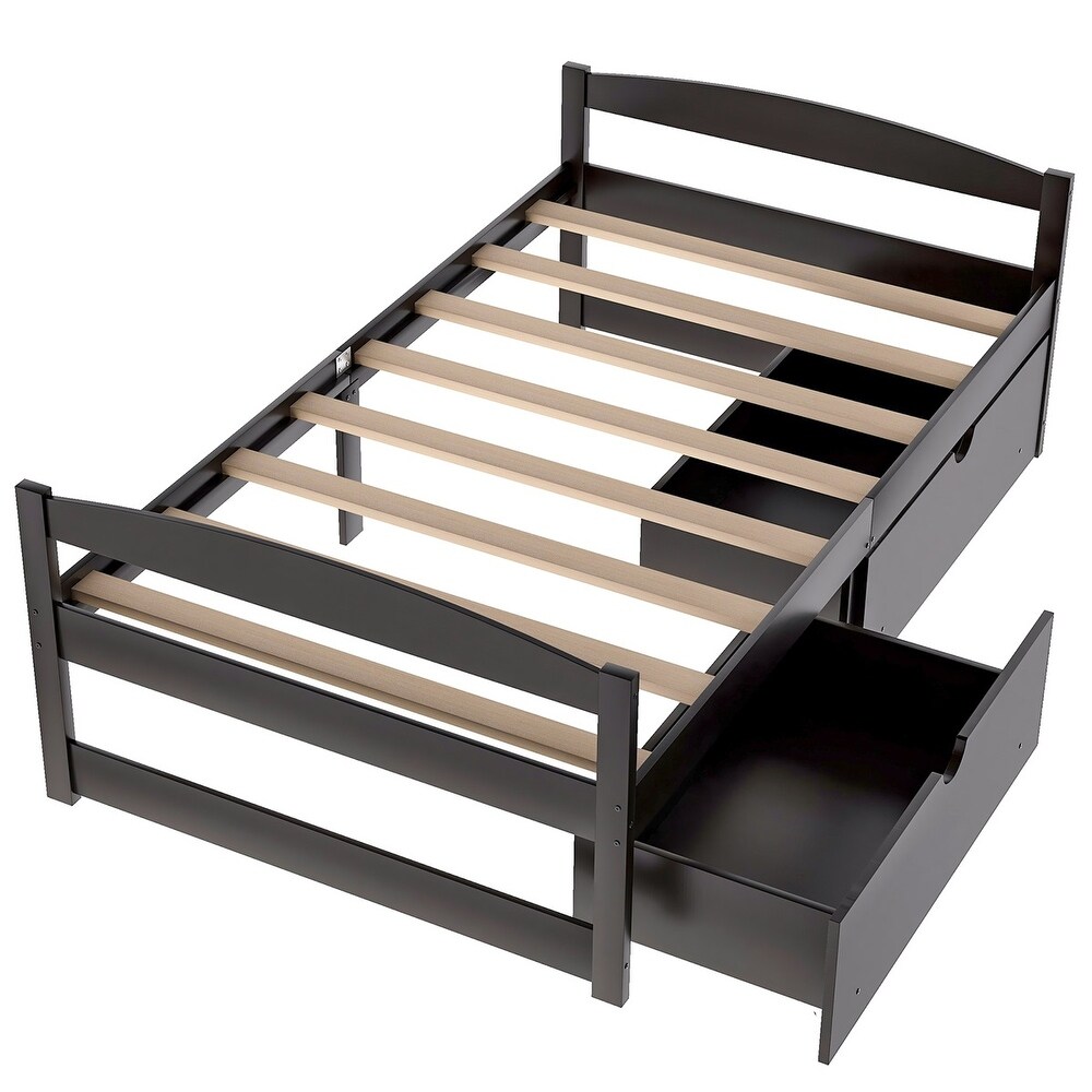 Harper   Bright Designs Twin Platform Bed with Two Drawers