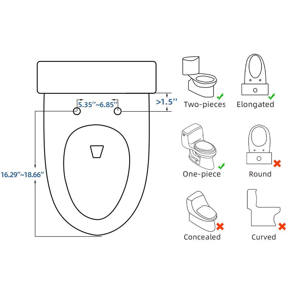 Casta Diva Non- Electric Bidet Seat for Elongated Toilet in White CD-BT02