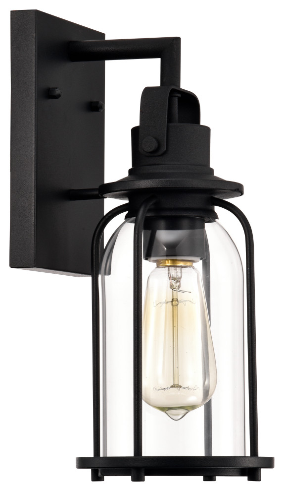 CHLOE Lighting CLARKE Transitional 1 Light Textured Black Outdoor Wall Sconce   Transitional   Outdoor Wall Lights And Sconces   by CHLOE Lighting  Inc.  Houzz