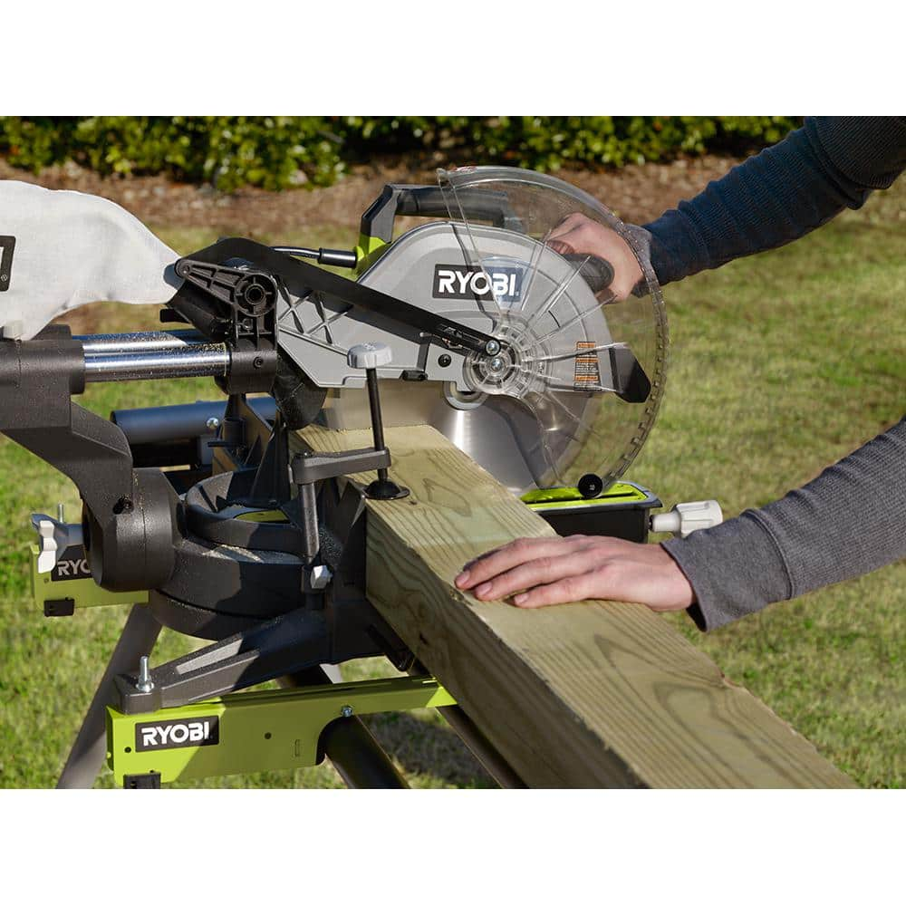 RYOBI 15 Amp 12 in. Corded Sliding Compound Miter Saw with LED Cutline Indicator TSS121