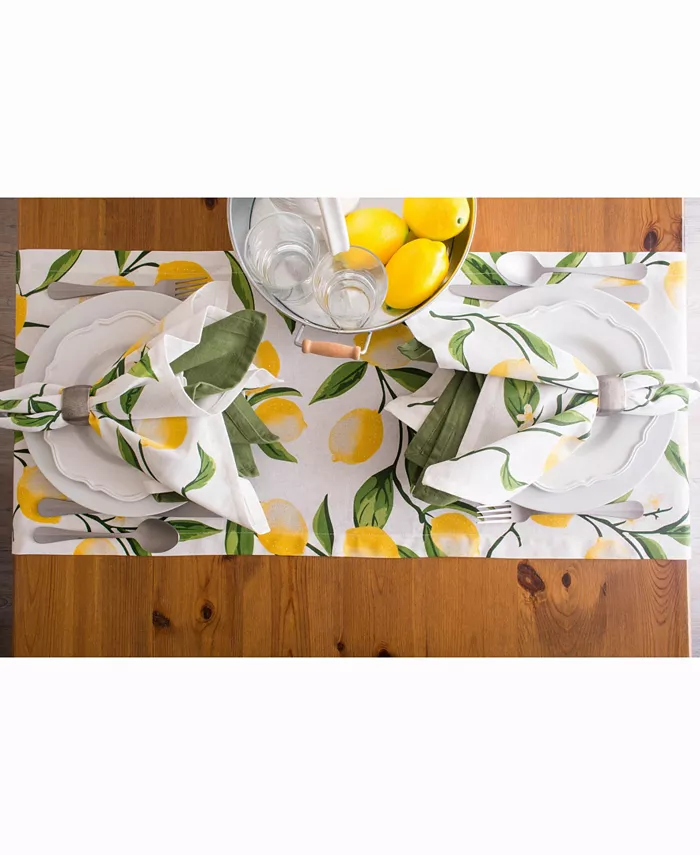 Design Imports Lemon Bliss Print Table Runner 14 X 72