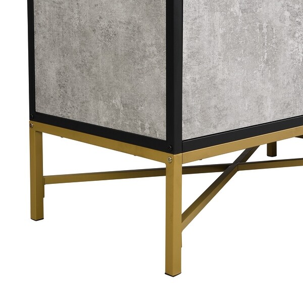 Distinctive Features of FourDoor Sideboard with Metal and CrossLeg Design，Suitable