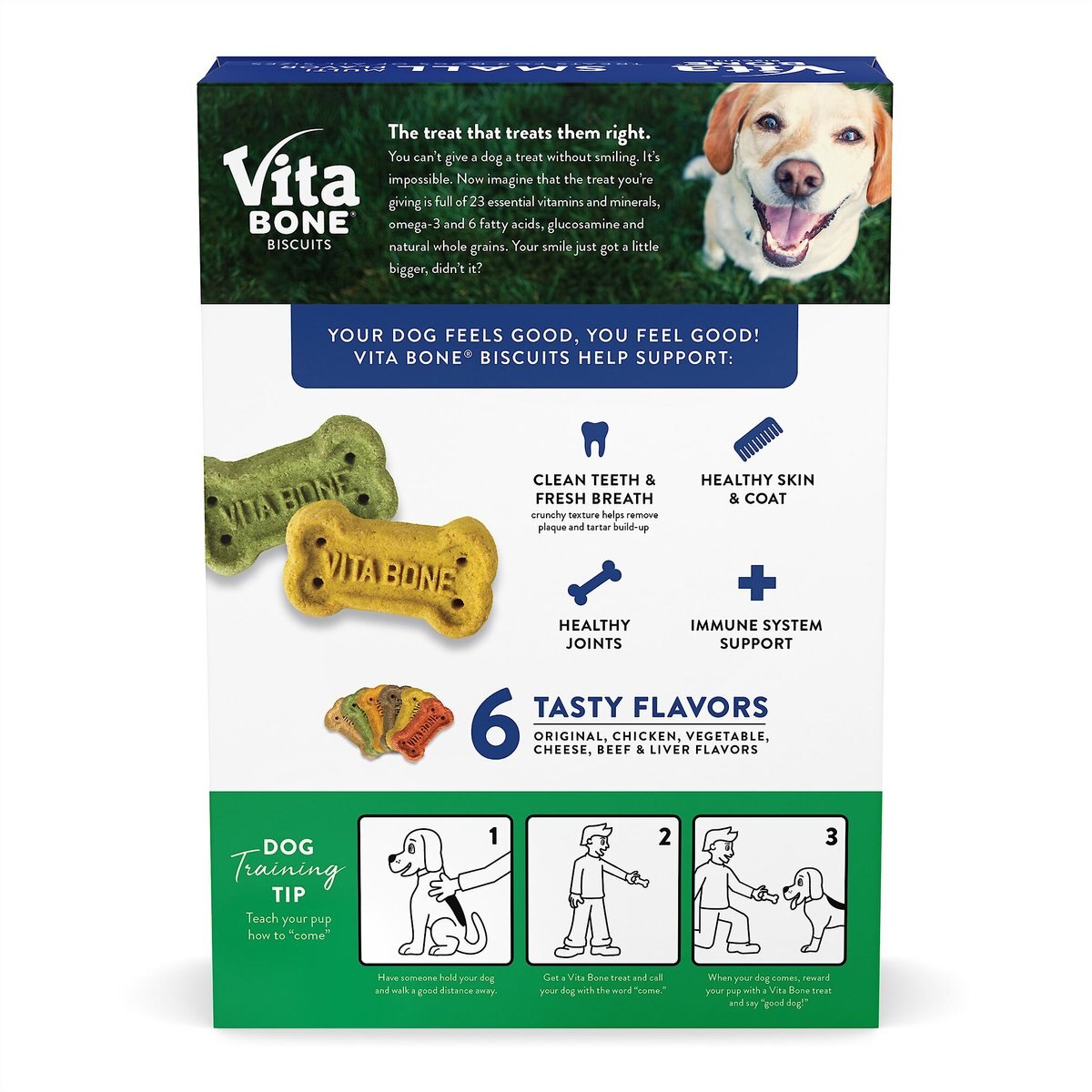 Vita Bone Multi Flavors Crunchy Biscuit Dog Treats， Small