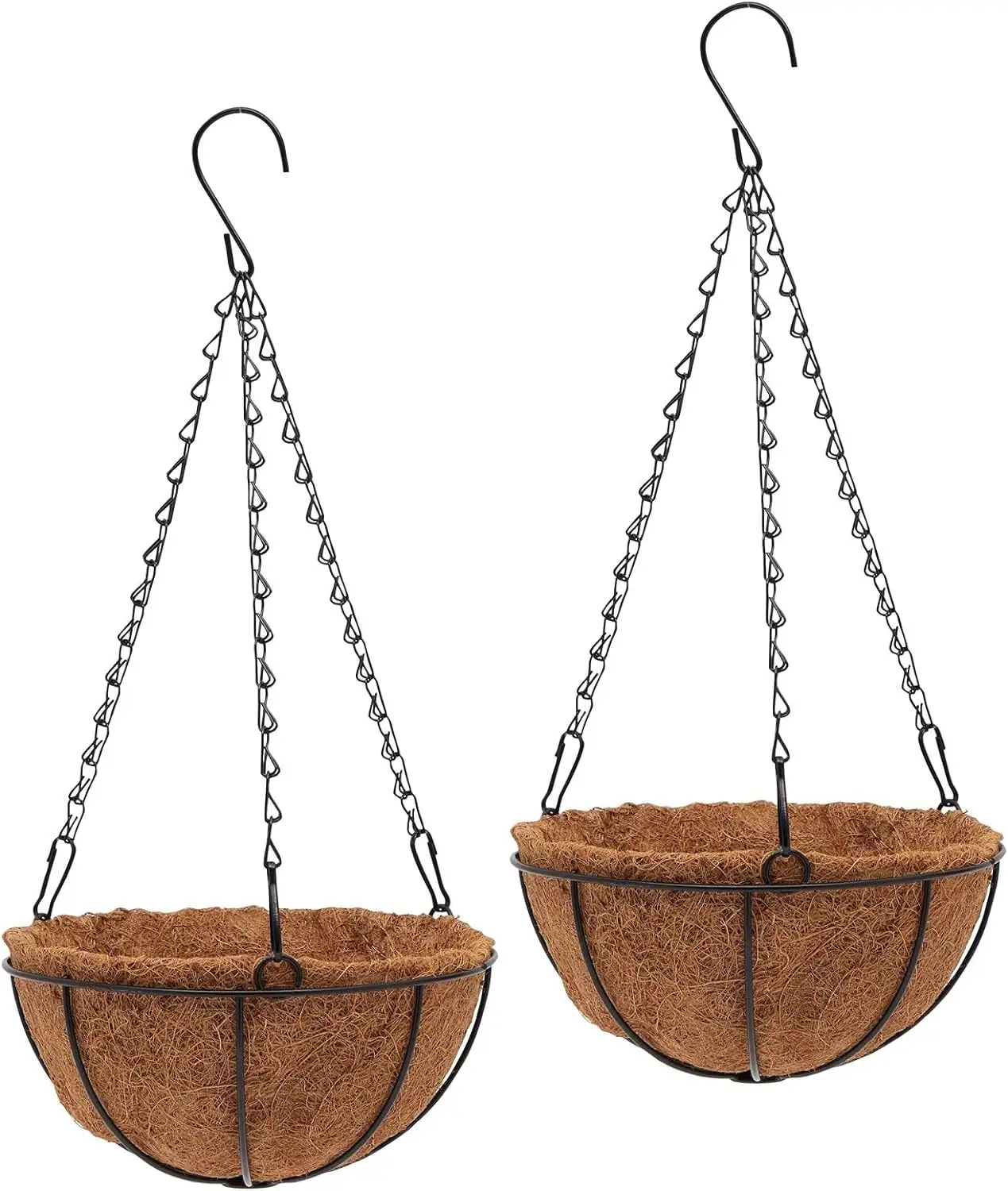 Wholesale Garden Supplies 14 Inch Coir Metal Hanging Pot For Plants Flower Pot For Balcony Outdoor Garden Decorations