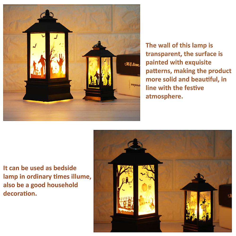 Halloween Simulation Flame Lamp Oil Light House Decoration Props Table Decoration Lamps  6