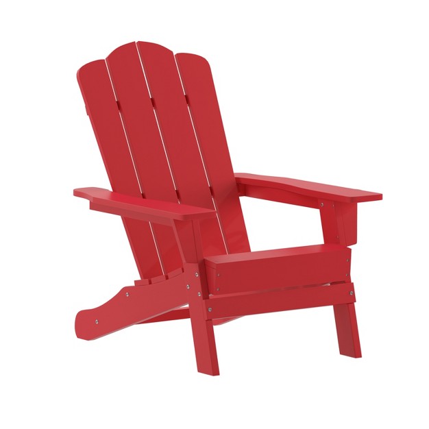 Emma And Oliver Adirondack Chair With Cup Holder Weather Resistant Hdpe Adirondack Chair