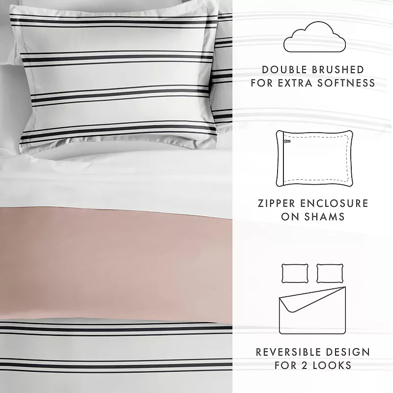 Home Collection Premium Ultra Soft Desert Stripe Reversible Duvet Cover Set