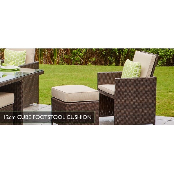 11-pc. Outdoor Patio Wicker Dining Table Set w/ Chairs and Ottomans -  - 19983697