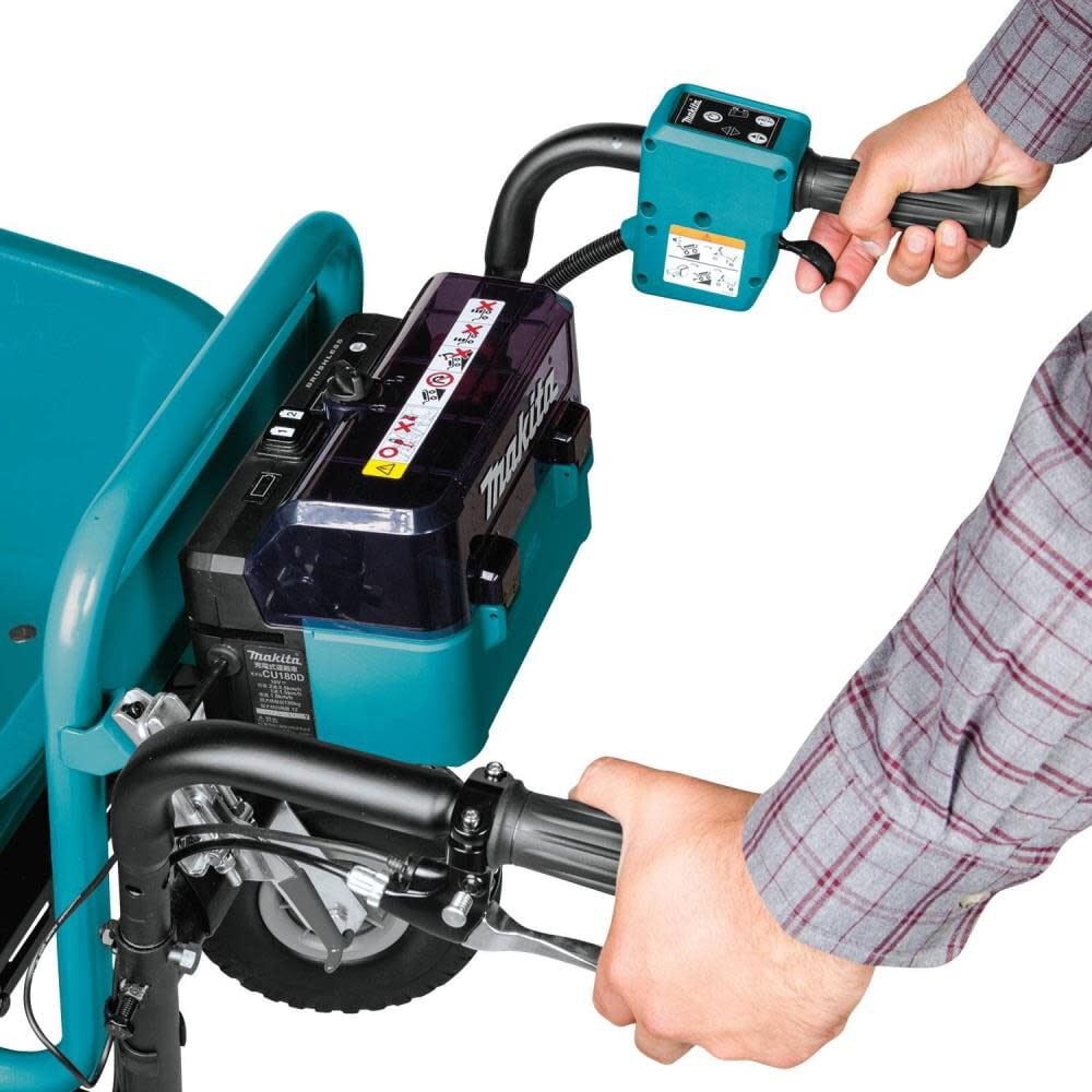 Makita 18V X2 LXT Brushless Cordless Power-Assisted Hand Truck/Wheelbarrow Kit with Flat Bed (5.0Ah) XUC01PTX2 from Makita