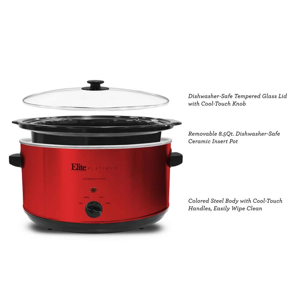 Elite Platinum Platinum 8.5 Qt. Red Slow Cooker MST-900RXT