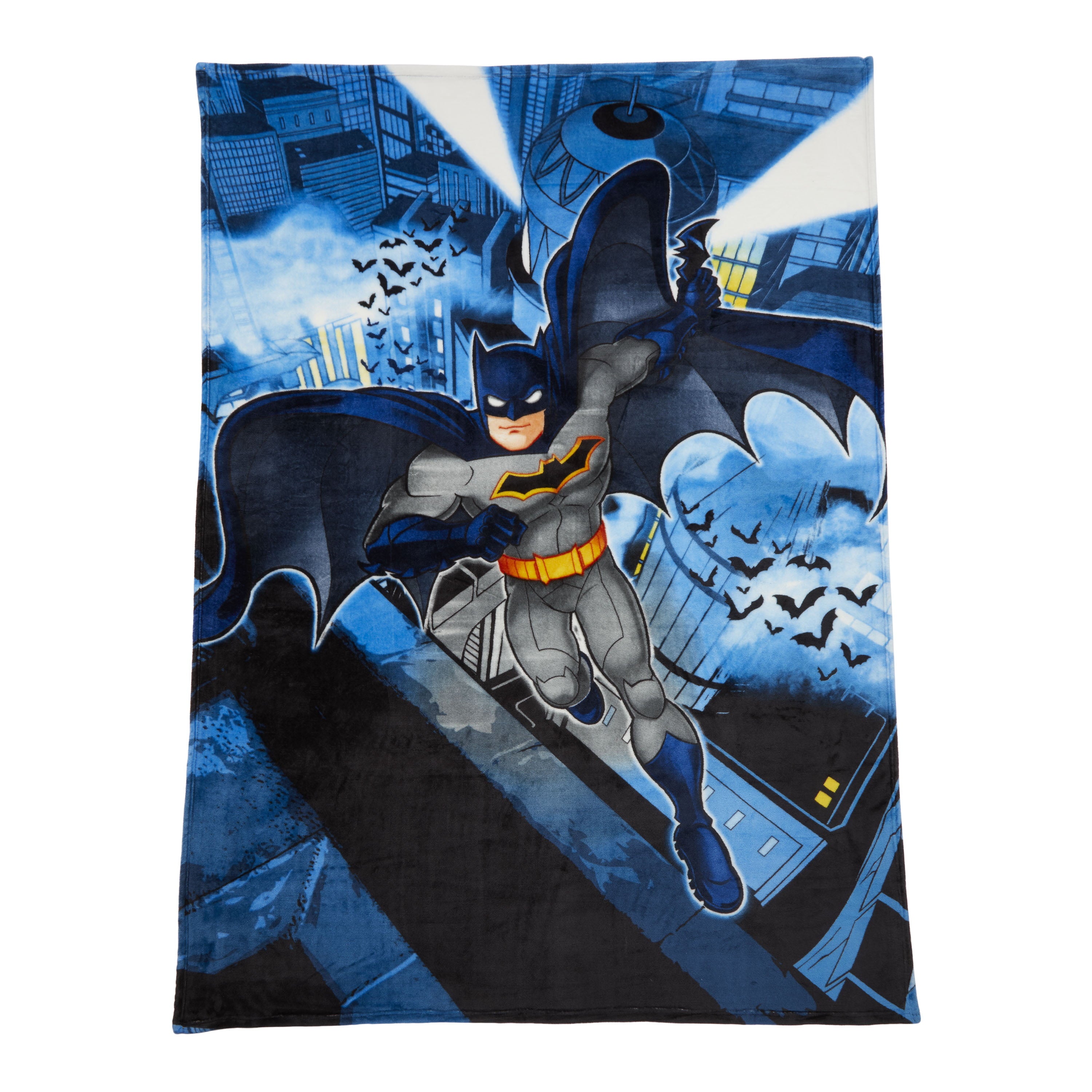 Batman Kids Plush Twin/Full Blanket， 62 x 90， Blue， Warner Bros