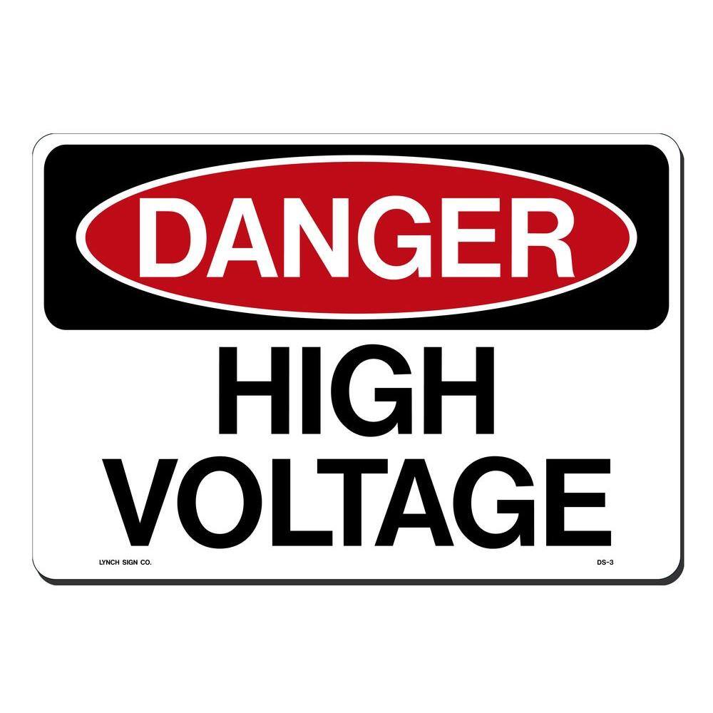 Lynch Sign 14 in. x 10 in. Danger High Voltage Sign Printed on More Durable Thicker Longer Lasting Styrene Plastic DS-  3