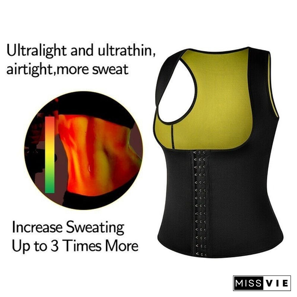 Women Sweat Vest Weight Loss Slimming Waist Trainer Corset Workout Body Shaper Compression Shirt Sport Tank Top