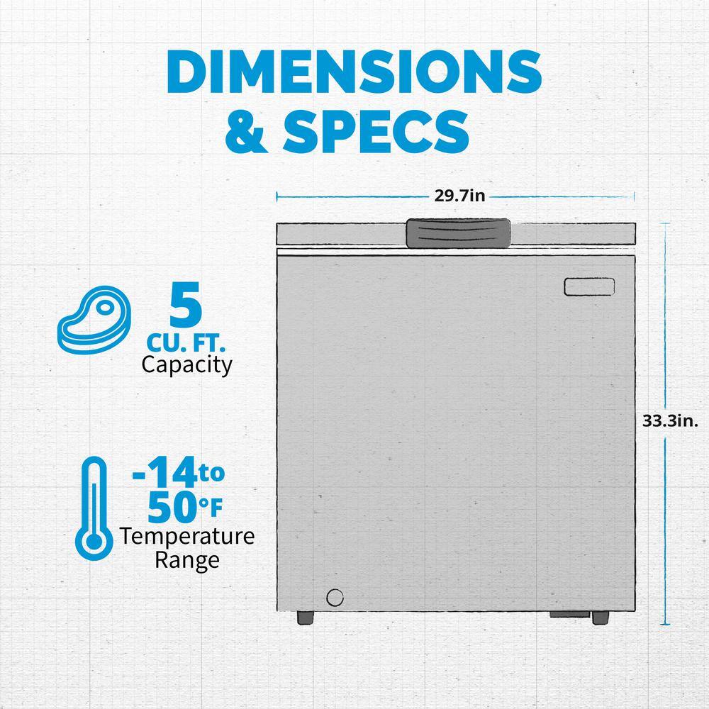 NewAir 30 in. 5 cu.ft. Manual Defrost Mini Deep Chest Freezer and Refrigerator with Digital Control in Military Green NFT050GN00