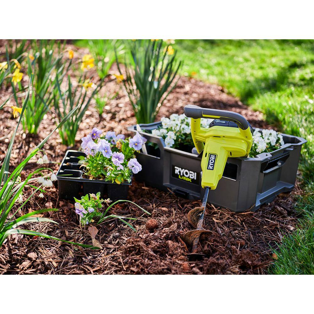 RYOBI ONE+ 18V Cordless Earth Auger with 3 in. Bit 2.0 Ah Battery and Charger P29160