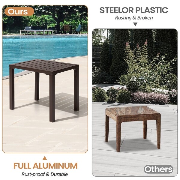 VredHom Outdoor Aluminum Patio Side Table