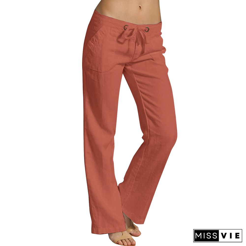 Women's Loose Cotton Linen Casual Pants