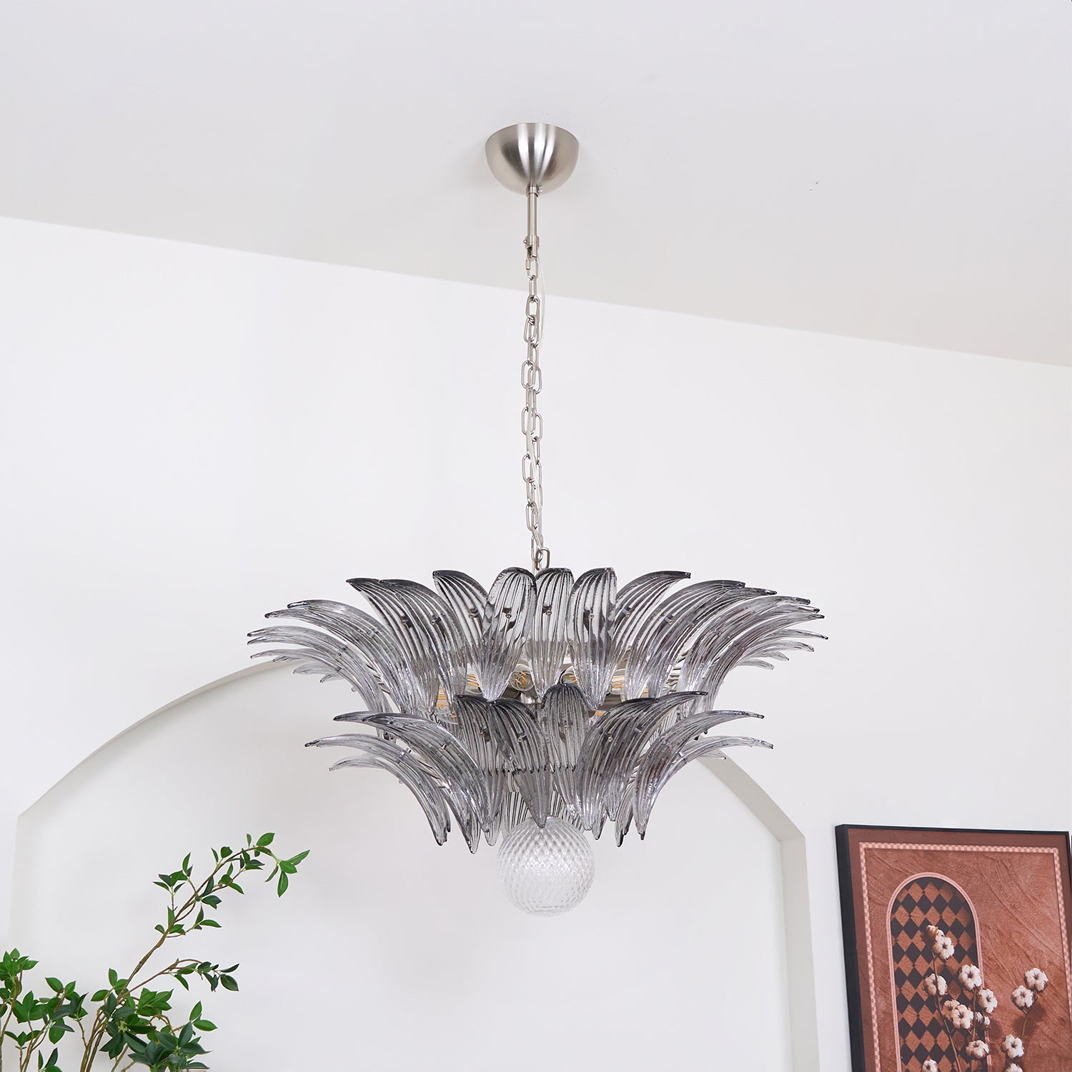 Murano Palmette Transparent Chandelier