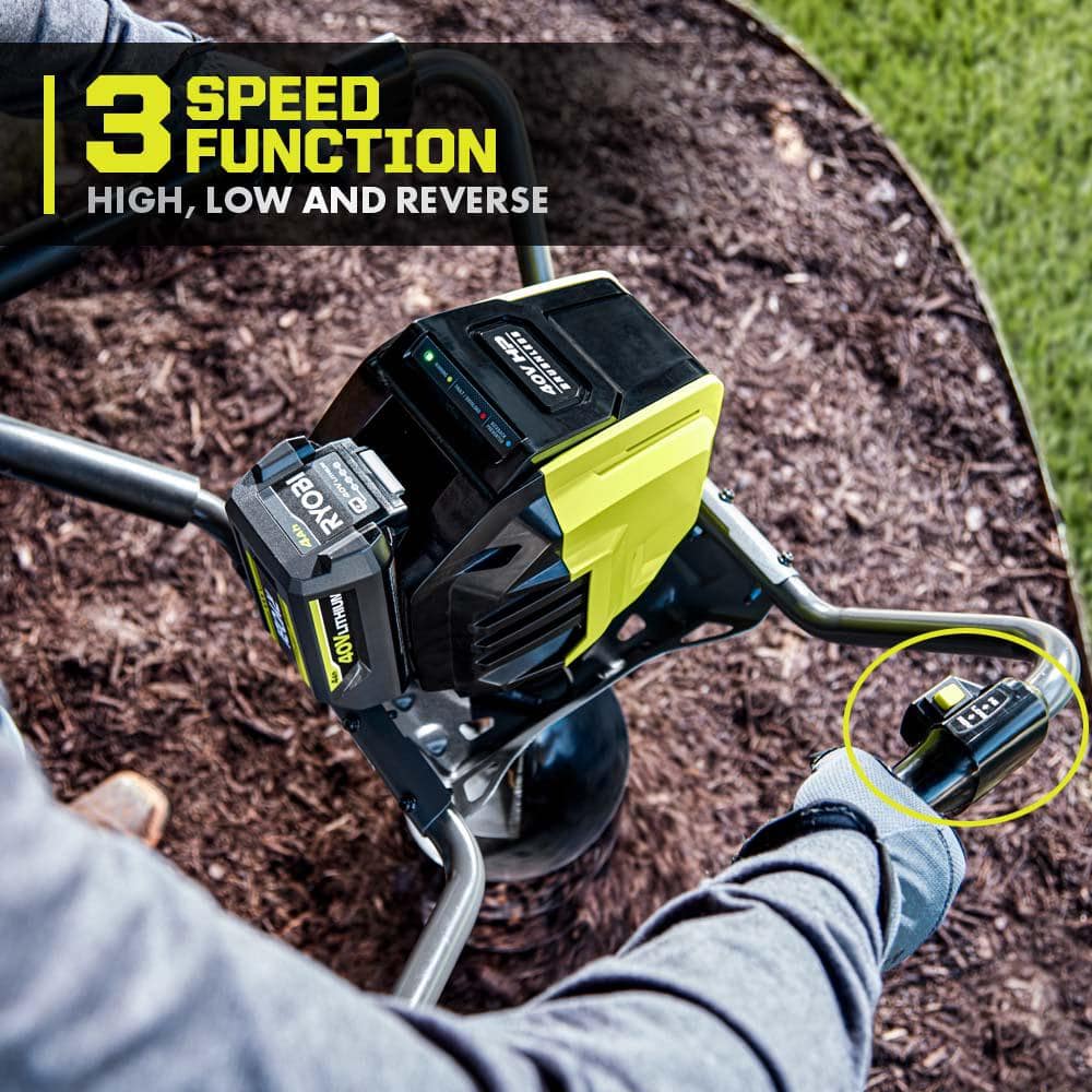 RYOBI 40V HP Brushless Cordless Earth Auger with 8 in. Bit with 4.0 Ah Battery and Charger RY40710