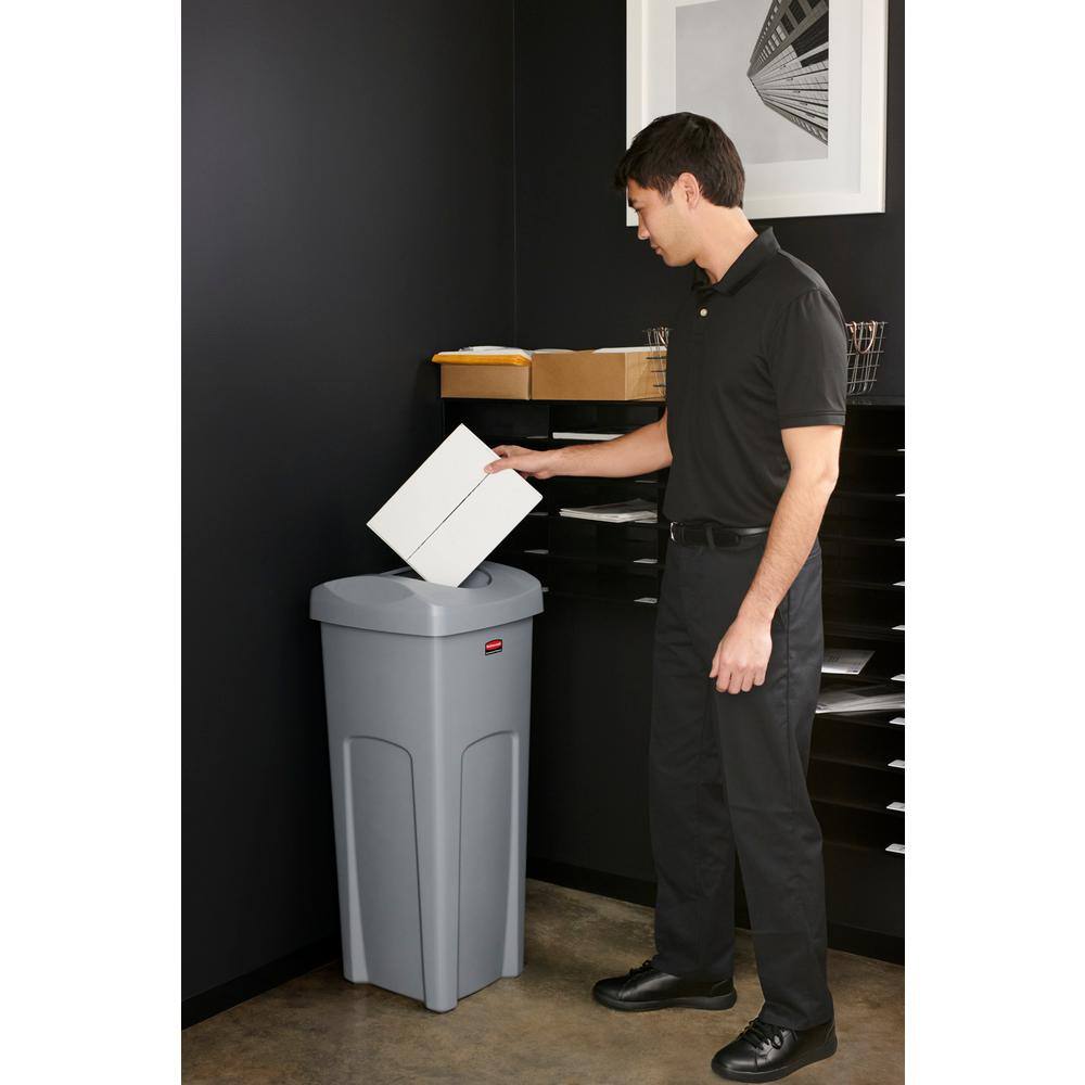 Rubbermaid Commercial Products Untouchable 23 Gal. Vented Trash Can with Lid 2143862