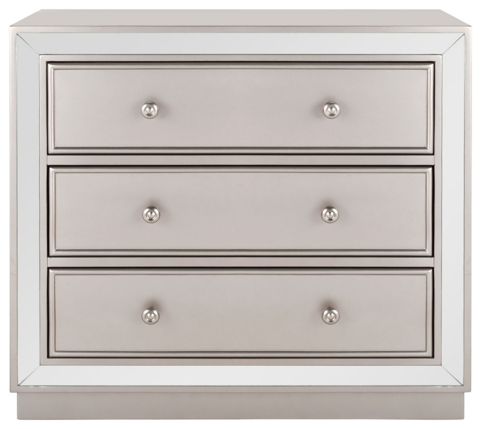 Rolanda 3 Drawer Chest Champagne   Transitional   Accent Chests And Cabinets   by Peachtree Fine Furniture  Houzz