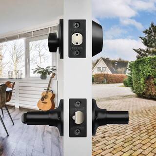 Premier Lock Oil-Rubbed Bronze Entry Door Handle Combo Lock Set with Deadbolt and 16 KW1 Keys Total (4-Pack Keyed Alike) LED07-4