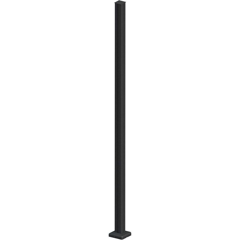 Peak Products Modular Fencing 76 in. H Matte Black Aluminum Hard Surface Post for a 6 ft. H Outdoor Privacy Fence System 2481