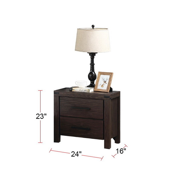 2 Drawers Nightstand in Dark Grey SR015426