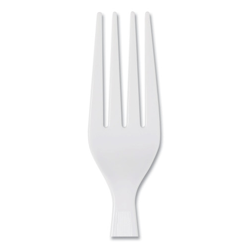 Dixie Plastic Cutlery， Heavyweight Forks， White， 1，000/Carton (FH217)