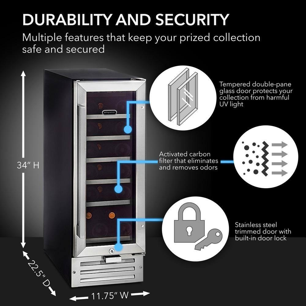 Whynter 18-Bottle Built-In Wine Refrigerator in Stainless Steel BWR-18SD