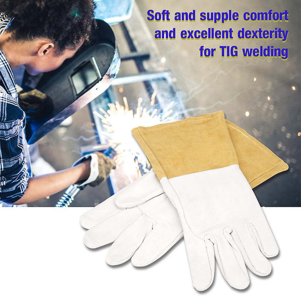 Super Soft Heat Resistant Sheepskin Gloves Tig Welding Gloves(10-1009 Long)