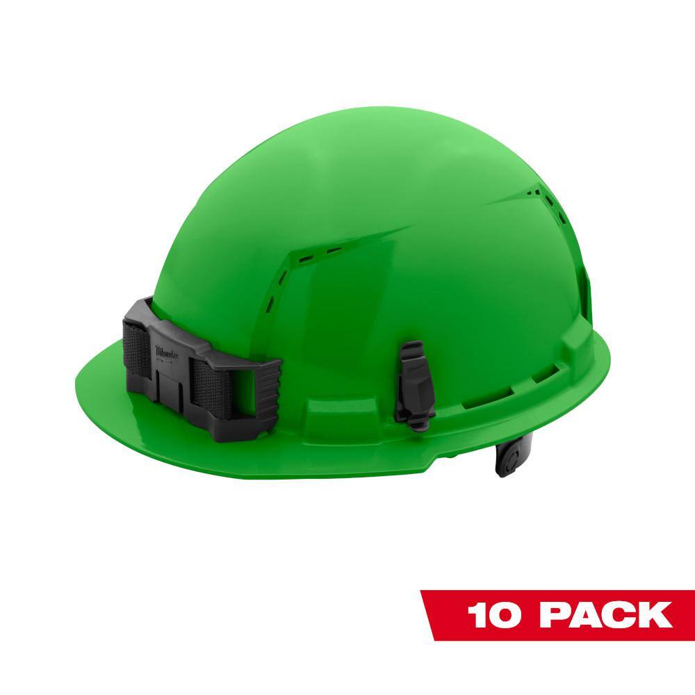 MW BOLT Green Type 1 Class C Front Brim Vented Hard Hat with 6-Point Ratcheting Suspension (10-Pack) 48-73-1226X10