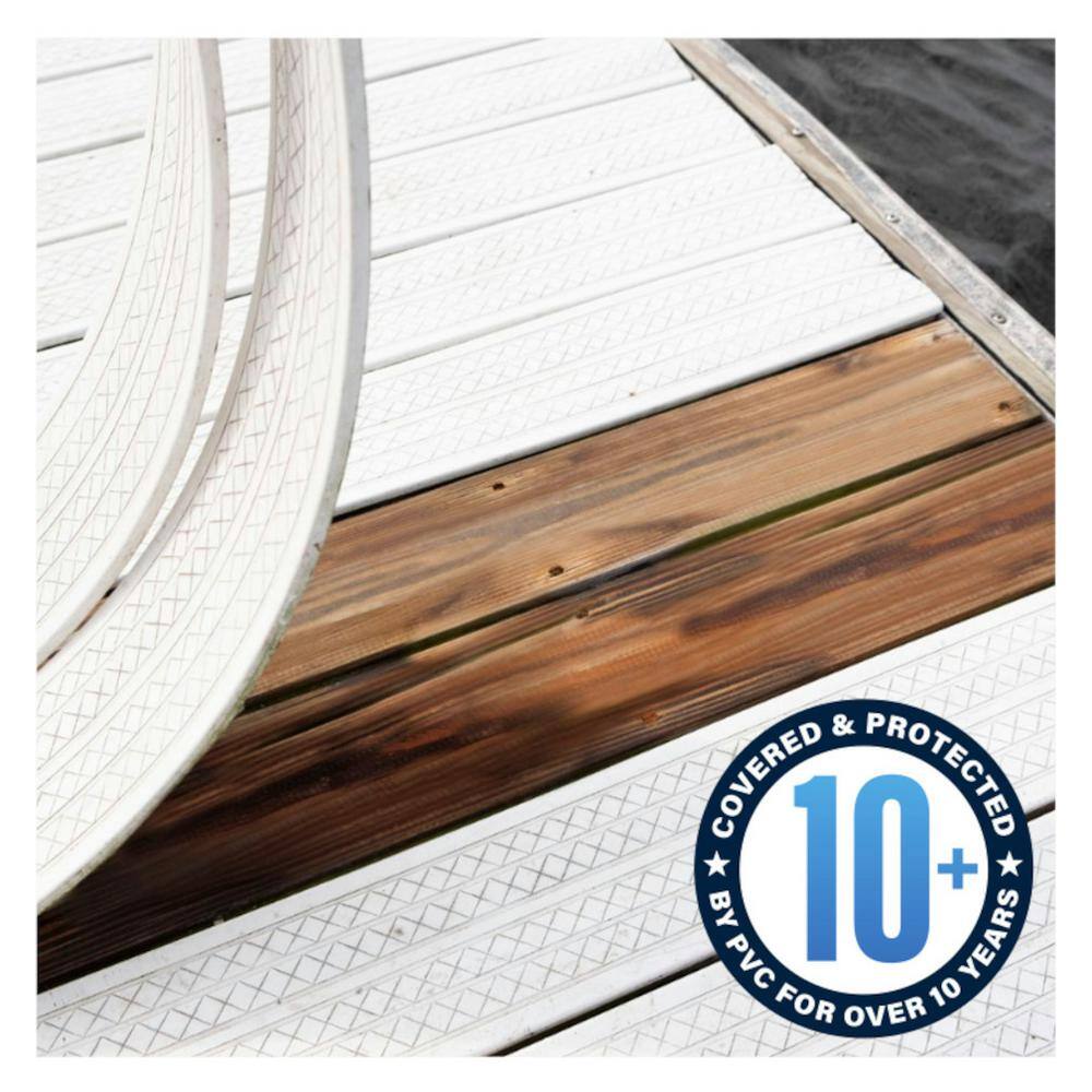 Deck-Top 8 ft. x 12 in. x 5-12 in. Rustic Tan PVC Decking Board Covers for Composite and Wood Patio Decks (10-Pack) DT8RTP757-10