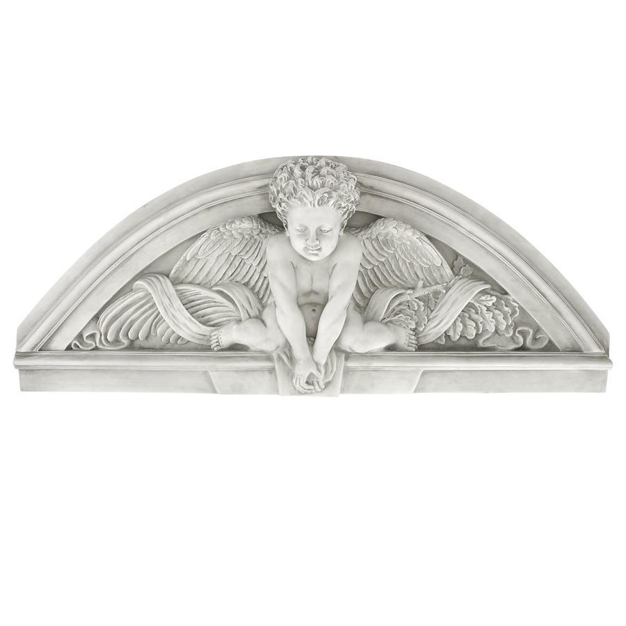 Design Toscano Cherubs Grande Welcome Sculptural Wall Pediment