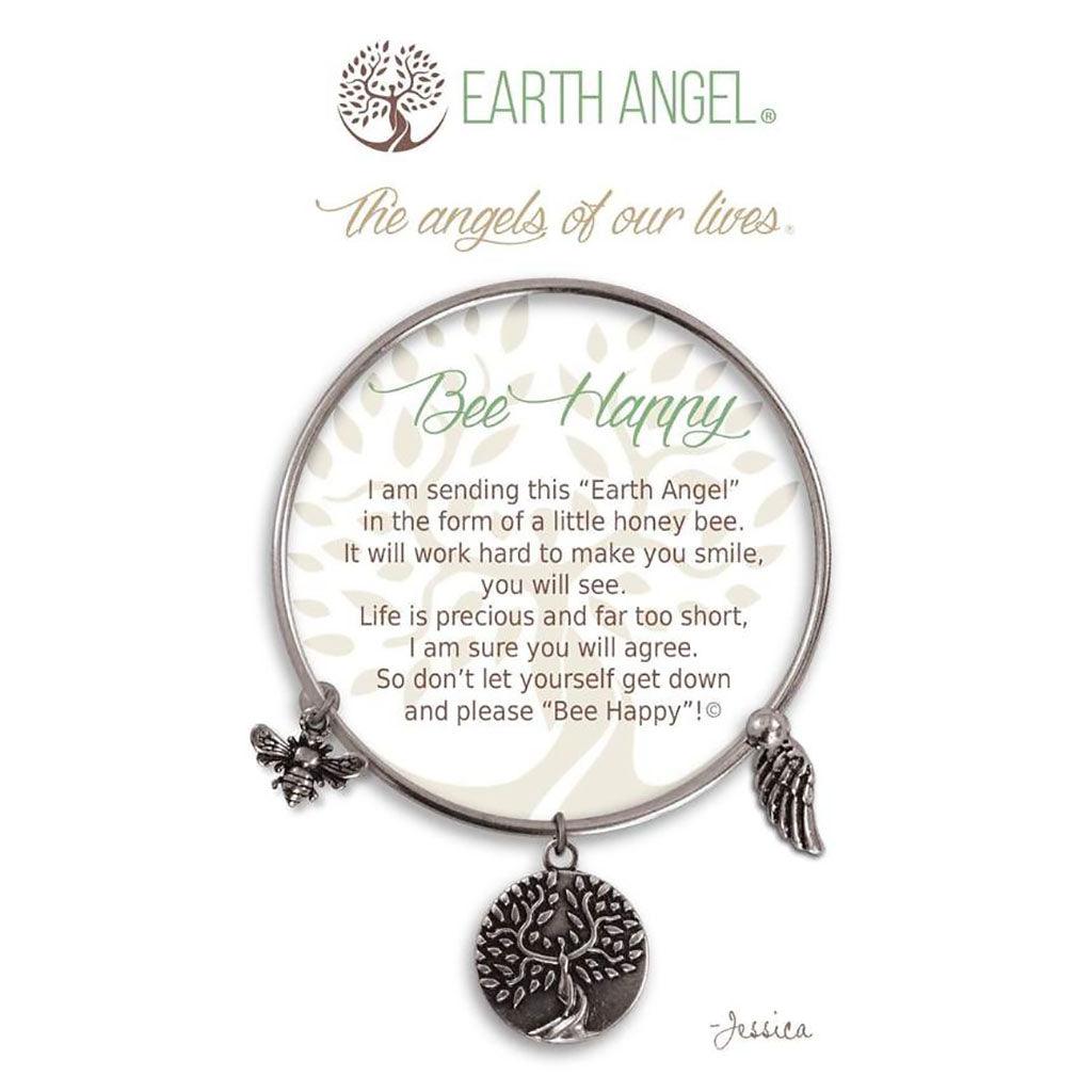 Earth Angel  Bee Happy Bracelet in Silver