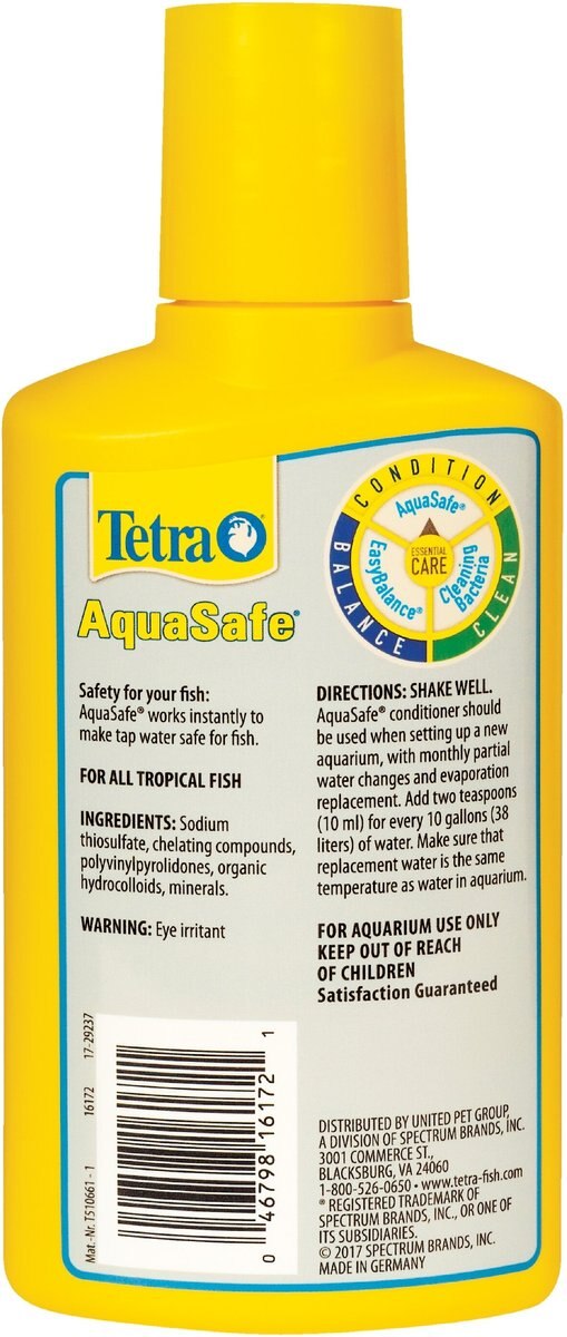 Tetra AquaSafe Aquarium Water Conditioner， 8.45-oz bottle