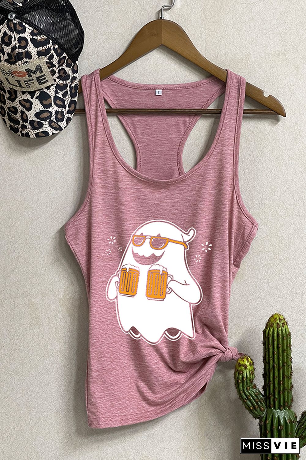 Drinking Ghost Halloween Sleeveless Tank Top Wholesale