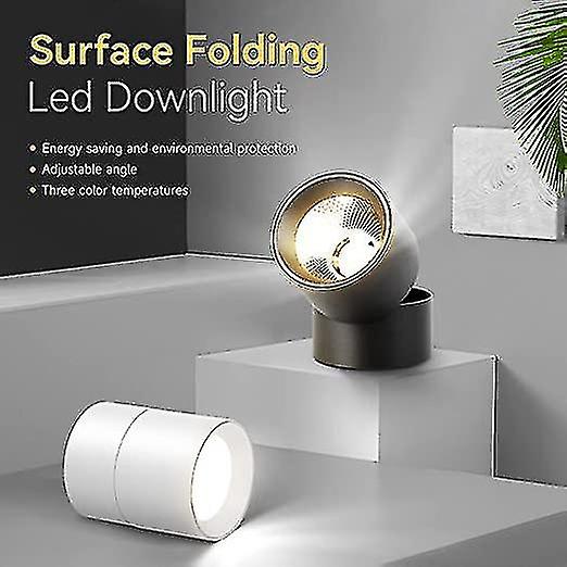 Rotatable Indoor Spotlight， 12w Single Ceiling Spot Light White， Swivelling Aluminum Surface Mount D