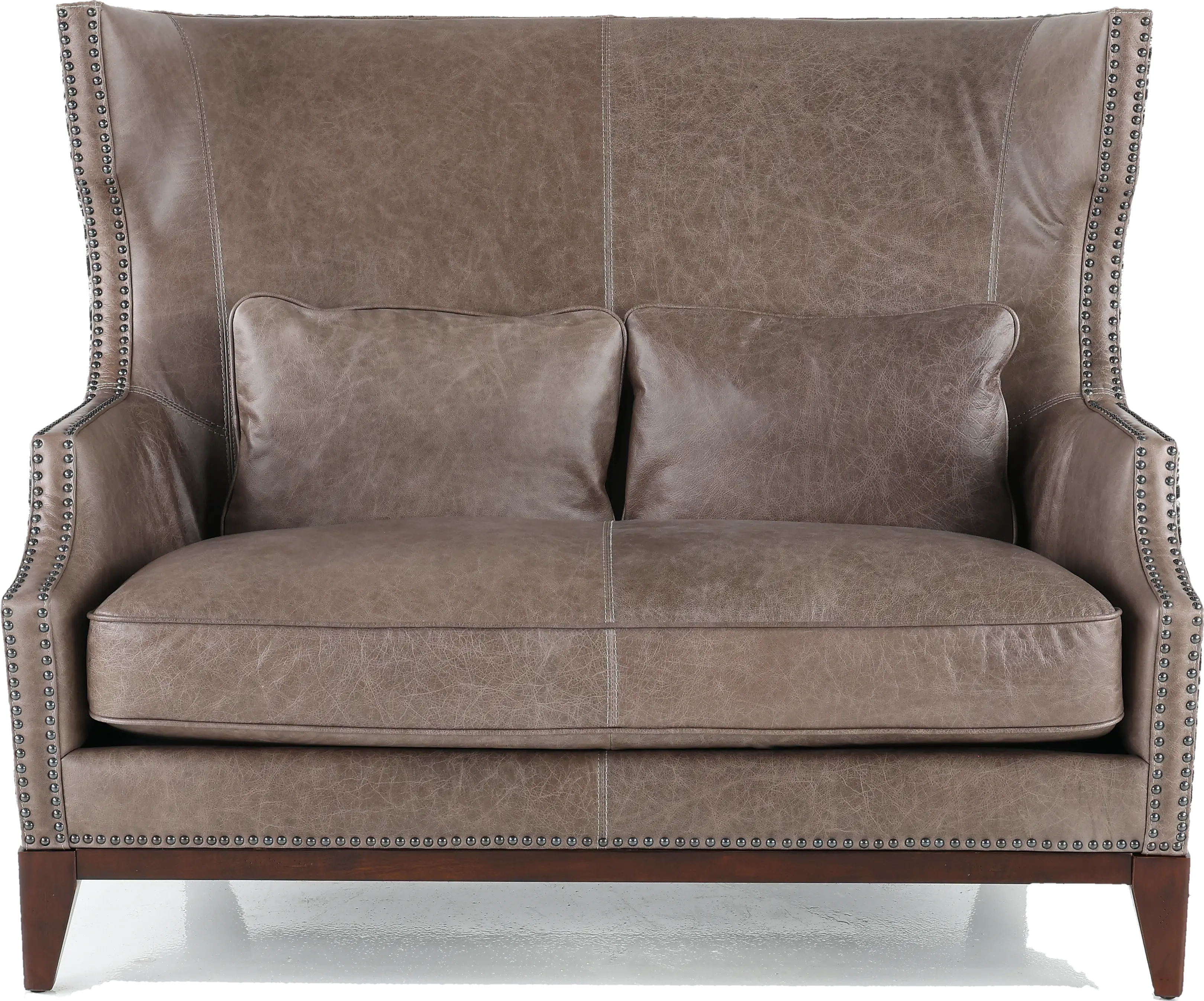 Havana Gray Leather Settee