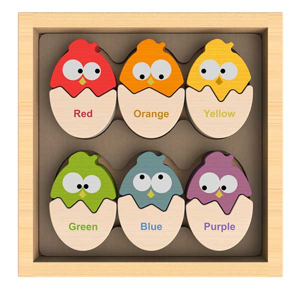 Colors 'N Eggs Wooden Puzzle English/Spanish by Begin Again